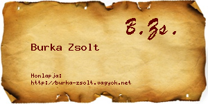Burka Zsolt névjegykártya